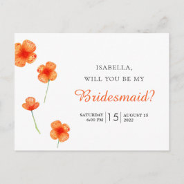 Cartão Postal Flores de laranja do jardim. Você será minha dama 