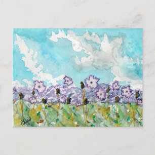 Cartão Postal Flores de Lavanda & Nuvens