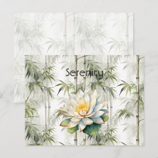 Cartão Postal Flores de Lótus Serenidade  (Frente/Verso)