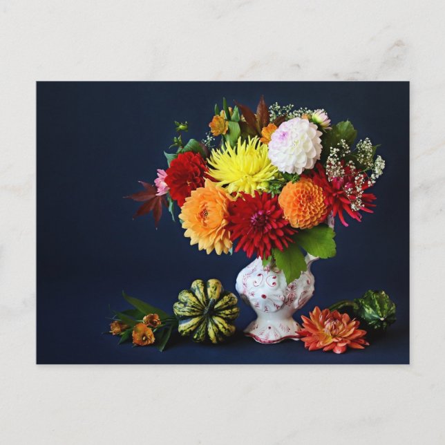 Cartão Postal Flores de outono (Frente)