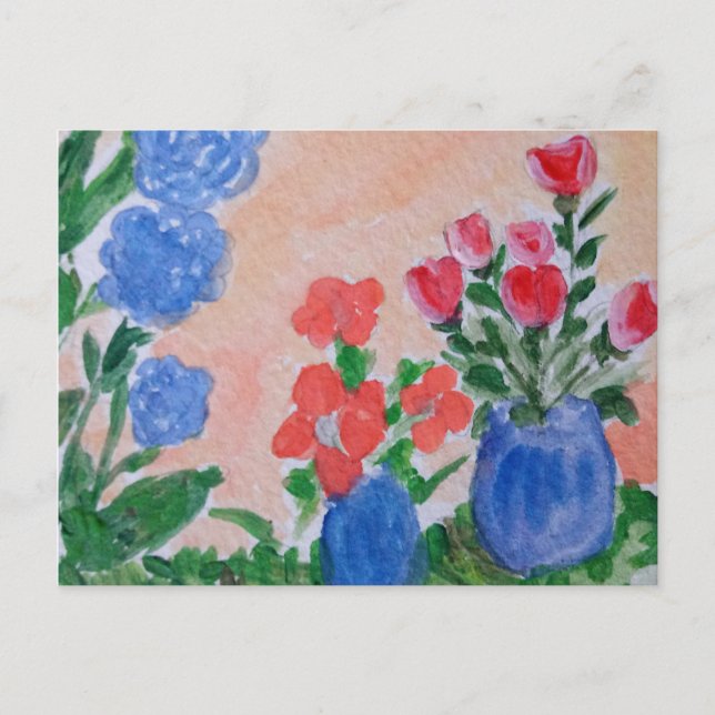 Cartão Postal Flores de primavera (Frente)