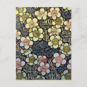 CARTÃO POSTAL FLORES DE PRIMAVERA AMARELO DE TINTA BRANCA HAIKU/