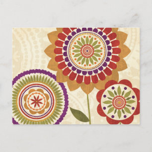 Cartão Postal Flores de queda contemporâneas