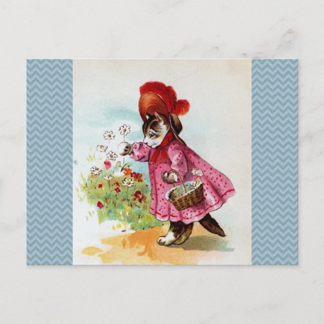 Cartão Postal Flores de Separação de gatinhos (Frente)