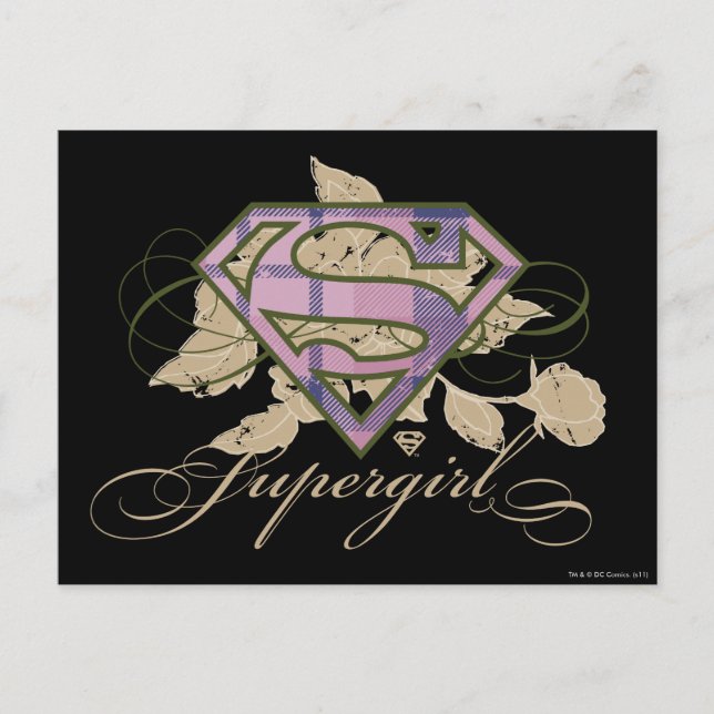 Cartão Postal Flores de Supergirl (Frente)