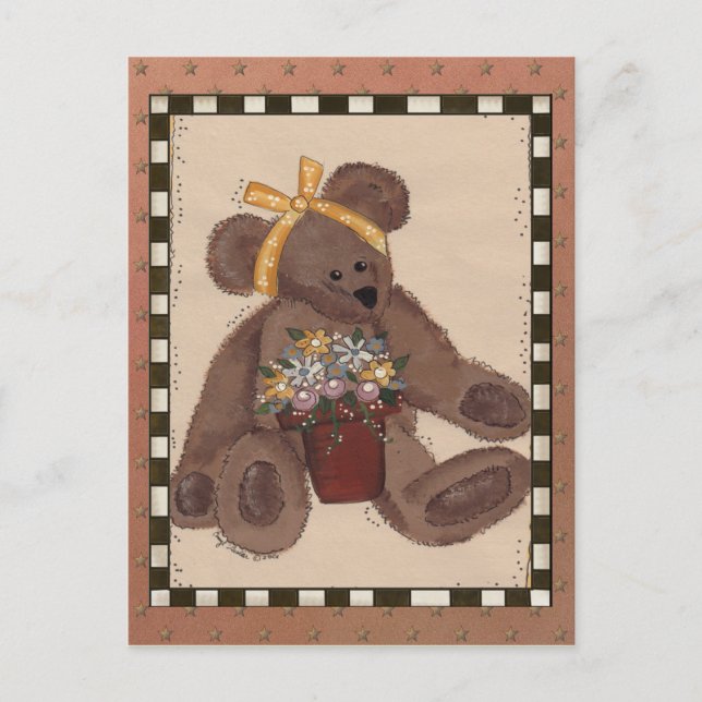 Cartão Postal Flores de Urso de Teddy (Frente)