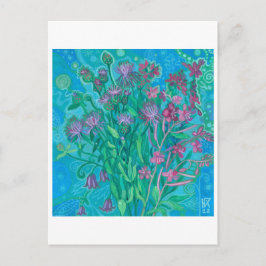 Cartão Postal Flores-de-Verão Buquê Flor Pintura Floral