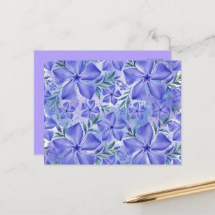 Cartão Postal Flores de Vinca Azul Violeta Vinca Blossoms