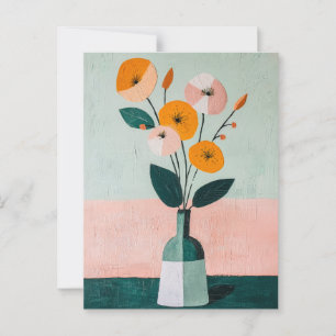 Cartão Postal Flores de Whimsy minimalistas No.041