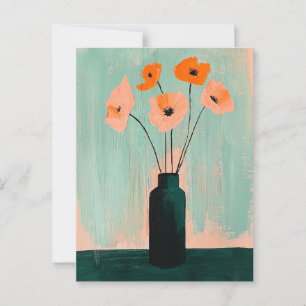 Cartão Postal Flores de Whimsy minimalistas No.042