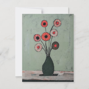 Cartão Postal Flores de Whimsy minimalistas No.044