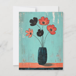 Cartão Postal Flores de Whimsy minimalistas No.077