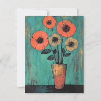 Cartão Postal Flores de Whimsy minimalistas No.086