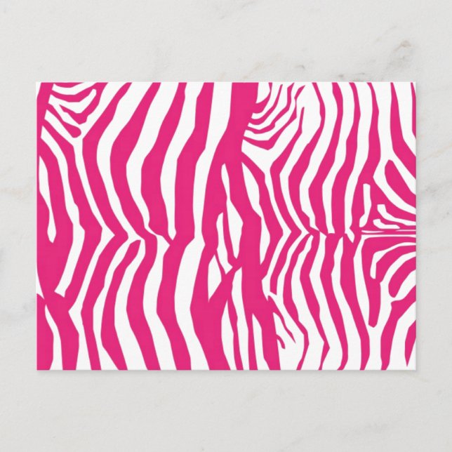 Cartão Postal Flores de Zebra Rosa (Frente)