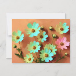 Cartão Postal Flores de Zinnia Elegans