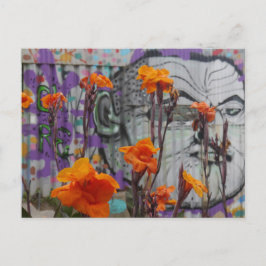 Cartão Postal Flores e Arte de Rua em Valparaíso, Chile