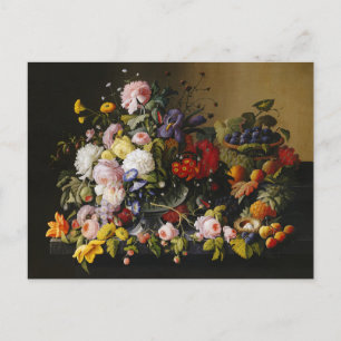 Cartão Postal Flores e Frutas de Vintage Stress Life