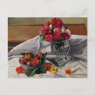 Cartão Postal Flores e Morangos por Felix Vallotton,