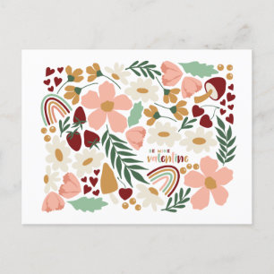 Cartão Postal Flores e Namorados Rainbows