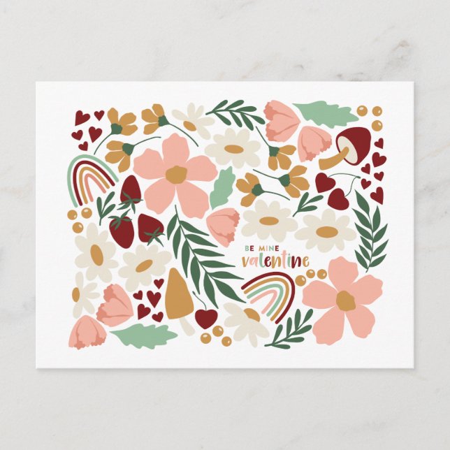 Cartão Postal Flores e Namorados Rainbows (Frente)