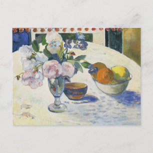 Cartão Postal Flores e uma taça de Fruta Paul Gauguin