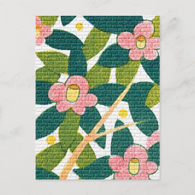 Cartão Postal Flores e Vinhas Elegantes (Frente)