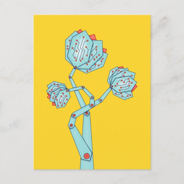 Cartão Postal Flores Eletrônicas Mulheres no STEM (Frente)