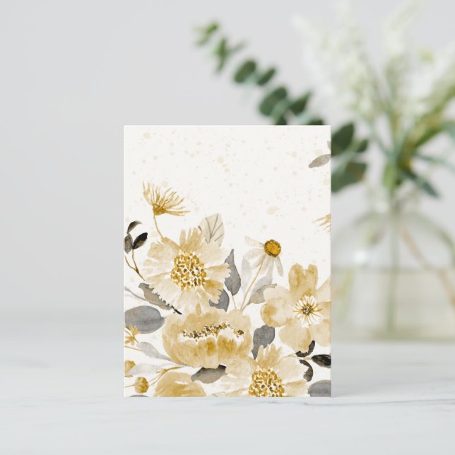 Cartão Postal Flores em Aquarela 7 (Em pé/Frente)