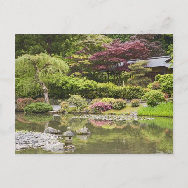 Cartão Postal Flores em flor no Jardim Japonês, (Frente)
