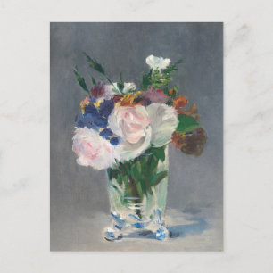 Cartão Postal Flores em Impressionista de Maneta Cristal Vase
