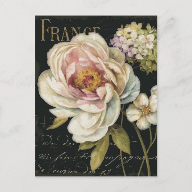 Cartão Postal Flores em Preto (Frente)