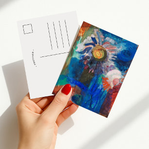 Cartão Postal Flores em um Vaso Azul