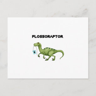 Cartão Postal Flores Flossoraptor Higiene Dental Engraçado Denti