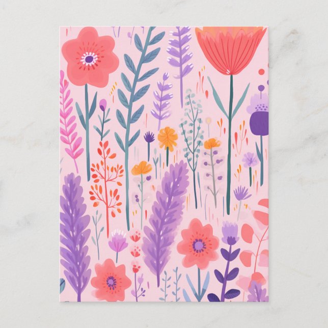 Cartão Postal Flores Fofas (Frente)