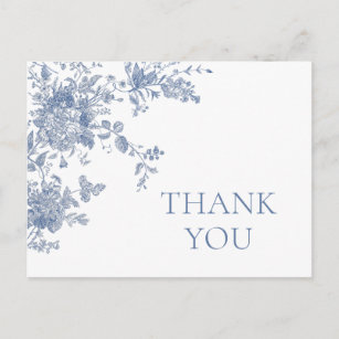 Cartão Postal Flores Francesas do Elegante Jardim Azul Boho Obri