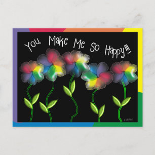 Cartão Postal Flores gay Lésbicas do Arco-Íris