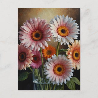 Cartão Postal flores gerbera