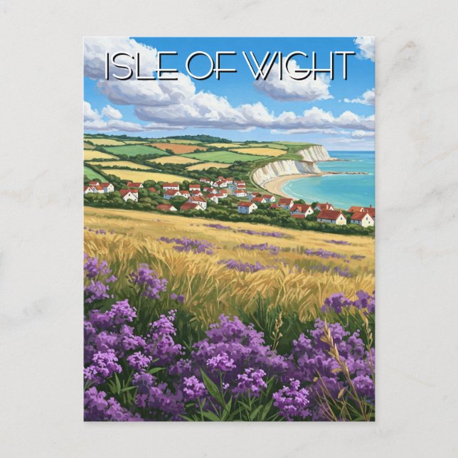 Cartão Postal Flores Ilha de Wight, Viagem (Frente)