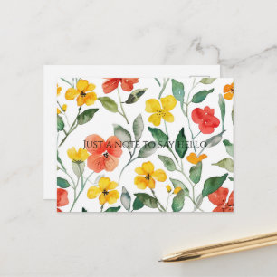 Cartão Postal Flores Laranja Amarelo
