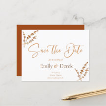 Flores Laranja Elegantes Salvem Data Po Postc