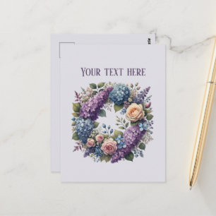Cartão Postal Flores mistas fofas personalizáveis