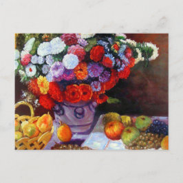 Cartão Postal Flores Monet e Frutas