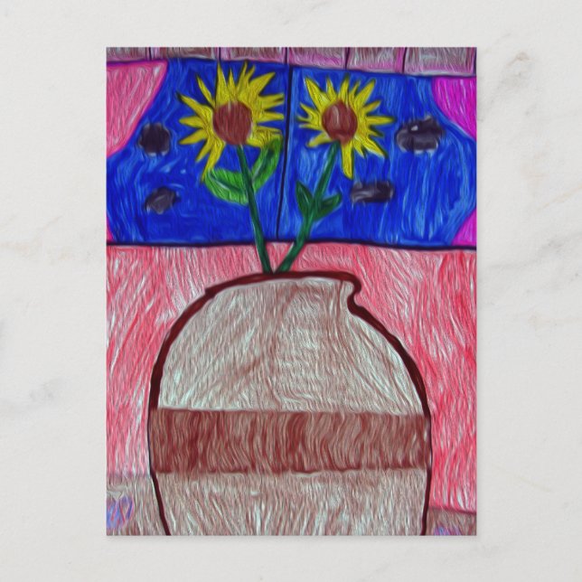 Cartão Postal Flores num Vaso (Frente)