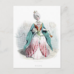 Cartão Postal Flores Personificadas