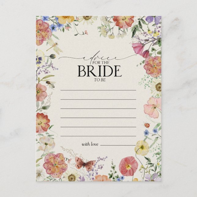 Cartão Postal Flores Prensadas - Conselhos Para a Noiva (Frente)