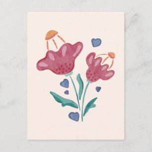 Cartão Postal Flores Psicodélicas Adoráveis