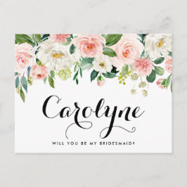 Cartão Postal Flores Românticas De Primavera, Você Será Minha Co