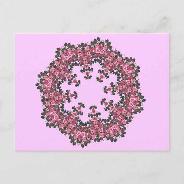 Cartão Postal Flores Rosa (Frente)