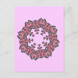 Cartão Postal Flores Rosa