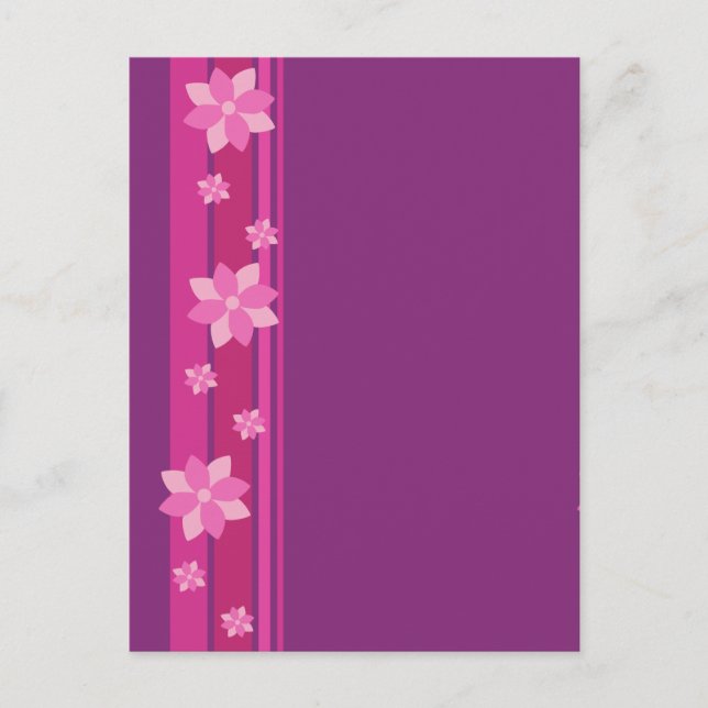 Cartão Postal Flores Rosa (Frente)